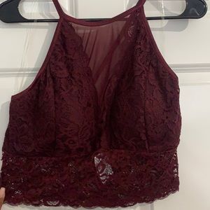Lace Bra-let burgundy.